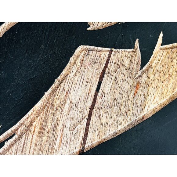 Hawaiian Hand Carved 23" Wood Surfboard MAUI Shark Sunset Palm Trees Turtles - Picture 6 of 8